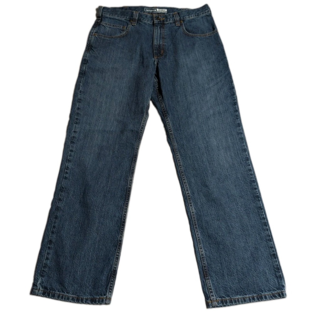 Carhartt BD5119 Relaxed Fit Jeans Mens 34x30 Blue 5 Pocket Straight Leg NWT